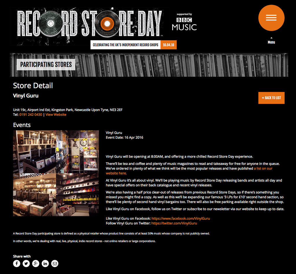 Record Store Day 2016: Info & Stock List